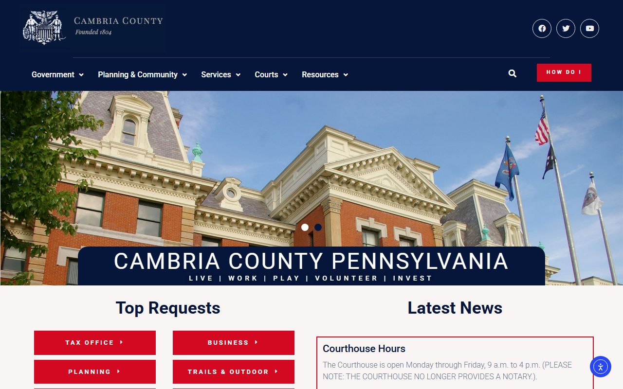 cambria county booking releases county government portal