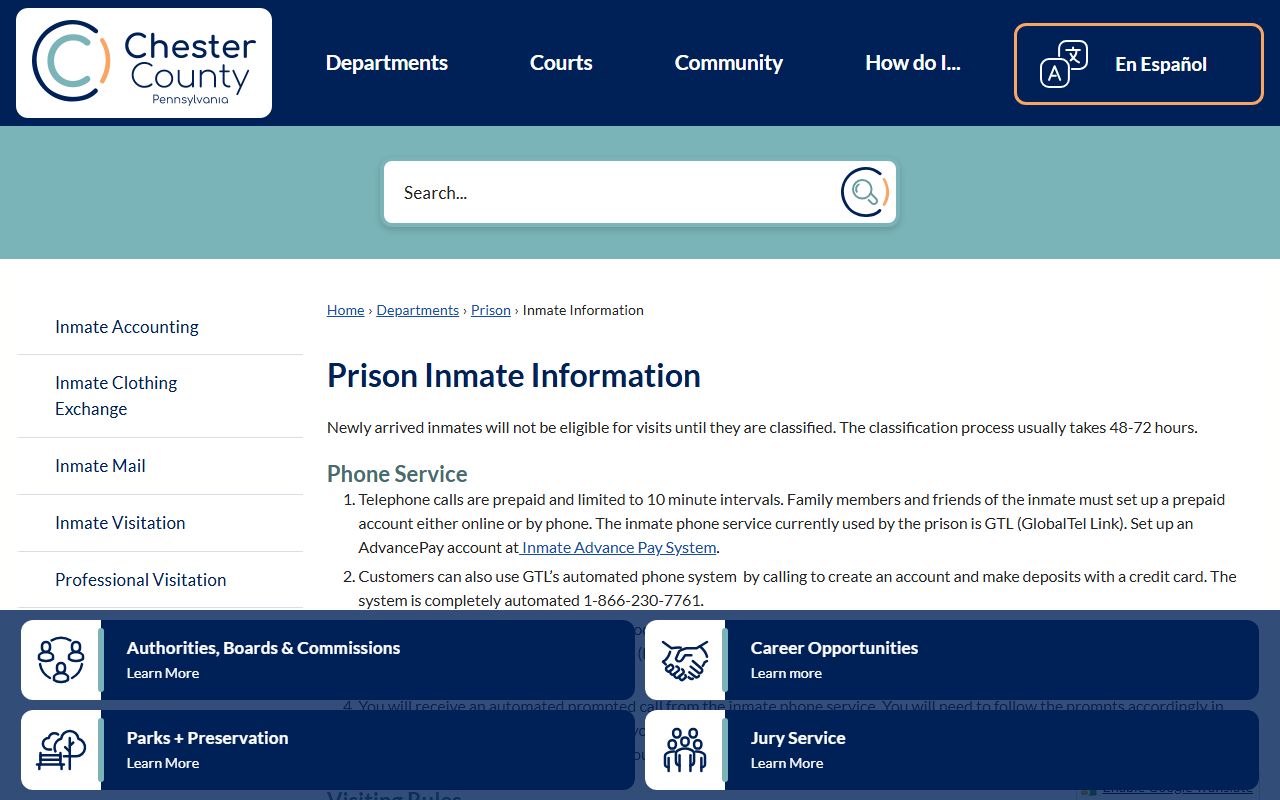 chester county booking releases inmate information page