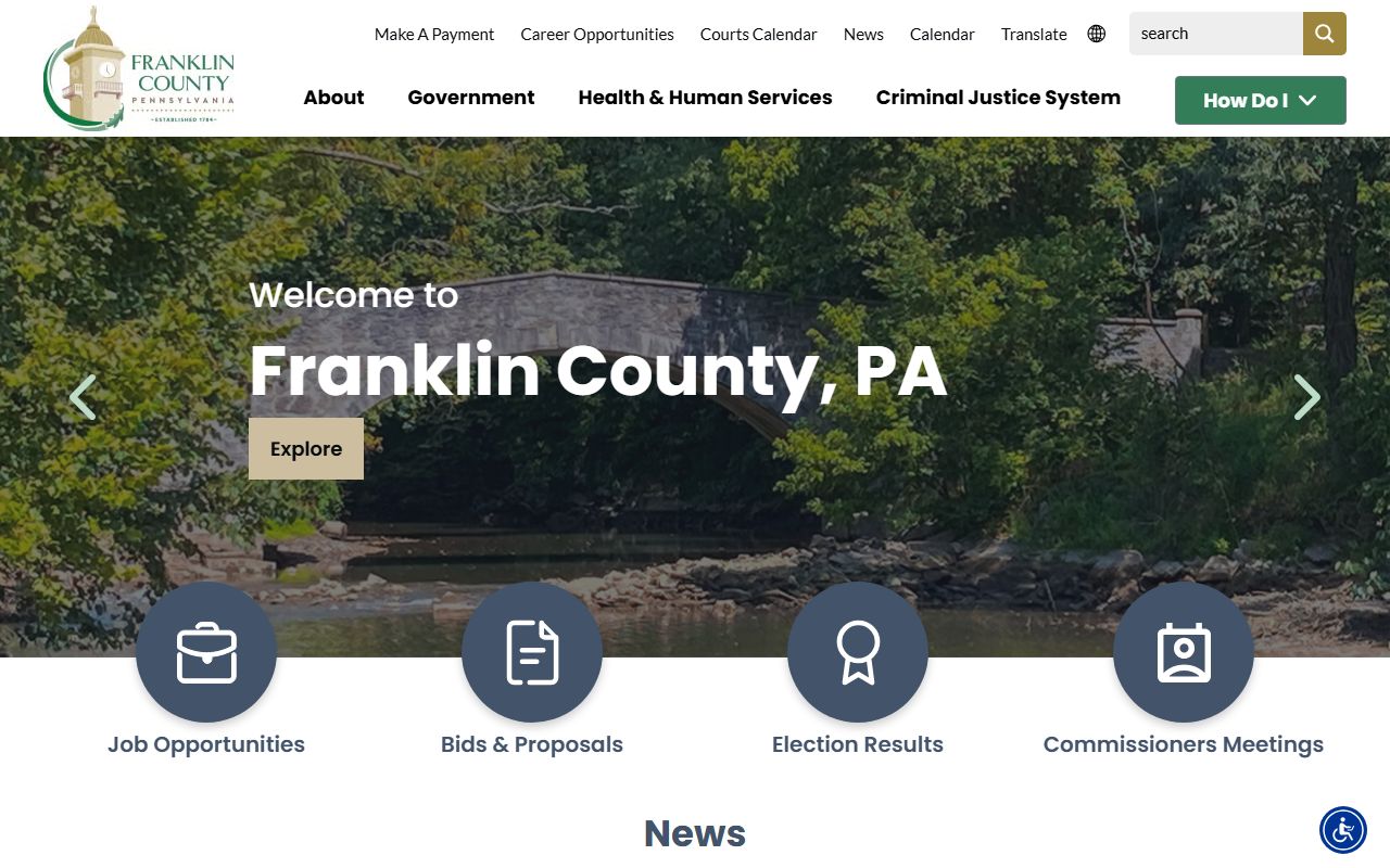 Franklin County portal showing jail booking releases and inmate information