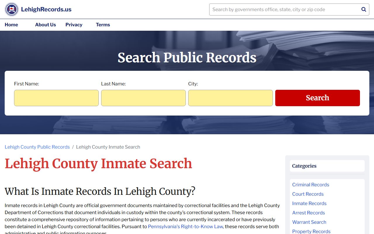 lehigh county booking releases inmate search database
