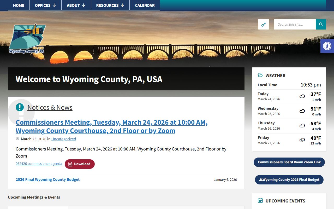 wyoming county booking releases county website portal